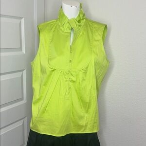 S’EDGE Heidi Sleeveless Button Down Tank Lime Green size Large